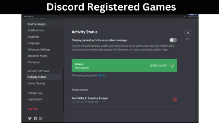 Discord Registered Games